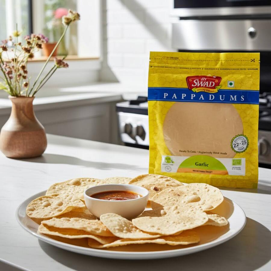 Garlic papadums