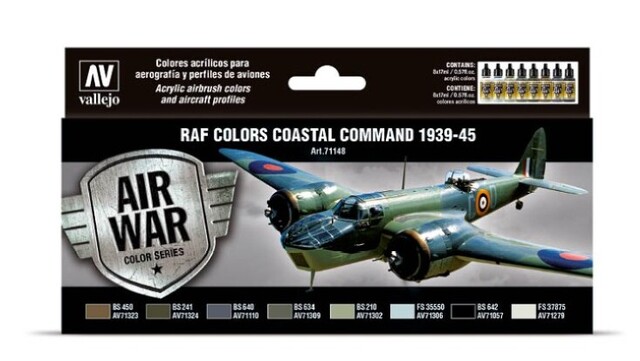 Vallejo Model Air RAF/8 Colors set Coastal Command 1939-45