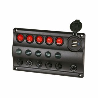 5-Way Circuit Breaker Switch Panel with Dual USB