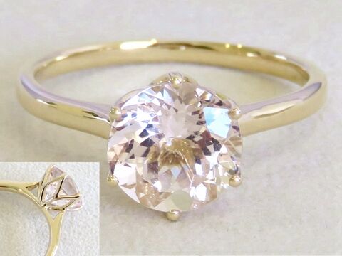 14k Yellow Gold 2.1ct Morganite Ring