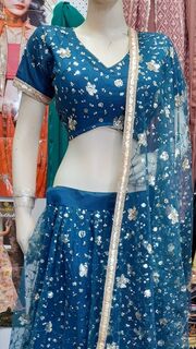 Sequins Designer  Readymade Net Lehenga Choli