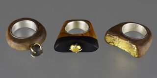 Trio of rings with golden theme
