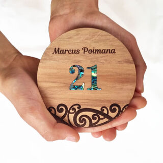 Maori Coaster | Small Plaque - 21st Birthday Key Alternative