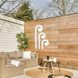 Outdoor Garden Art - Koru Unfurling - 3 Piece Set - White