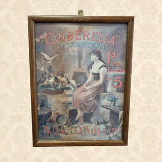 Retro Cigarette Ad - Cinderella Cigarettes Framed Print (H: 39.5cm x W: 22.5cm)