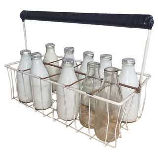 Milkman’s Milk Bottle Holder 12 Pack w/ Bottles (H: 35cm x L: 52cm x W: 24cm)