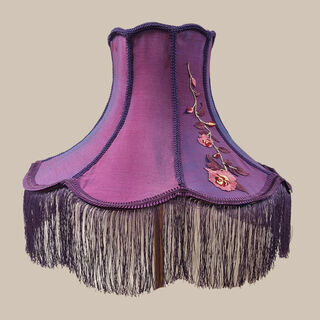 Standing Lamp Shade #1 - Bell Shape Purple w/ Tassel (H: 33cm x Top: 24cm x Bottom: 48cm)