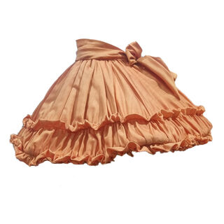 Standing Lamp Shade #8 - Bell Shape Orange Pleated (H: 30cm x Top: 16cm x Bottom: 63cm)