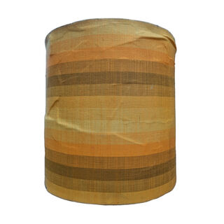 Standing Lamp Shade #11 - Drum Shape Orange Stripes - Worn (H: 39cm x Top: 40cm x Bottom: 40cm