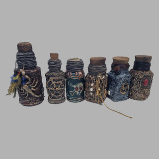Potion Bottles Assorted Small Textured Bottles