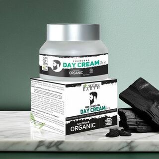 Certified Organic Charcoal Day Cream for Men 50g | Amazing Earth