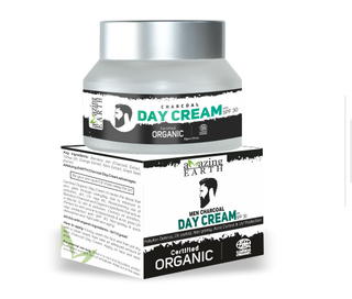 Certified Organic Charcoal Day Cream for Men 50g | Amazing Earth