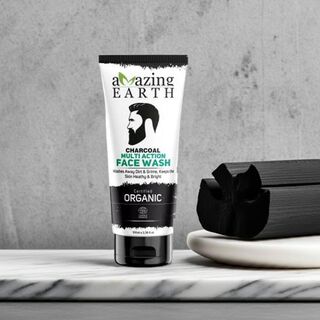 Certified Organic Charcoal Face Wash for Men 100ml | Amazing Earth