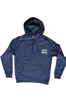 New Wave Retro Print Hoodie Light Navy - Adult