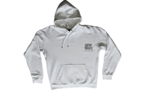 New Wave Retro Print Hoodie White - Adult