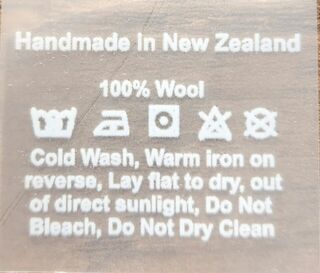 WHITE wool vinyl label
