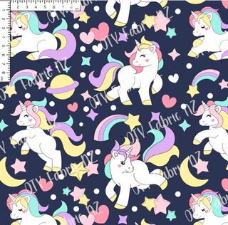 Pastel unicorns on navy - Exclusive