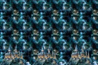 Teal starry night castle kids and tweens panels rapport - OTY EXCLUSIVE