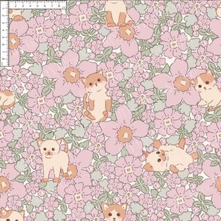 Dusty pink floral kittens