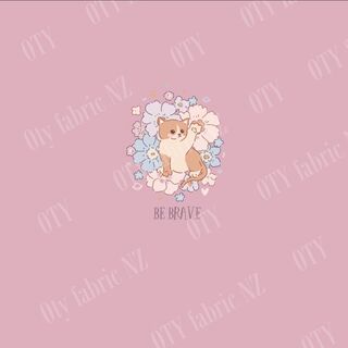 Be brave kitten panel on dusky pink