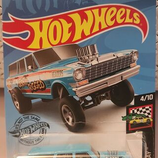 Hot Wheels Race Day 4/10 1964 Nova Wagon Gasser - Jerry Rigged Aqua