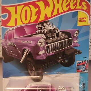 Hot Wheels Chevy Bel Air 2/5 1955 Chevy Bel Air Gasser - Purple Triassic-Five