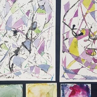Ink Windows with Water Colour