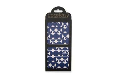 Duo Pattern Coasters Blue Kiwi