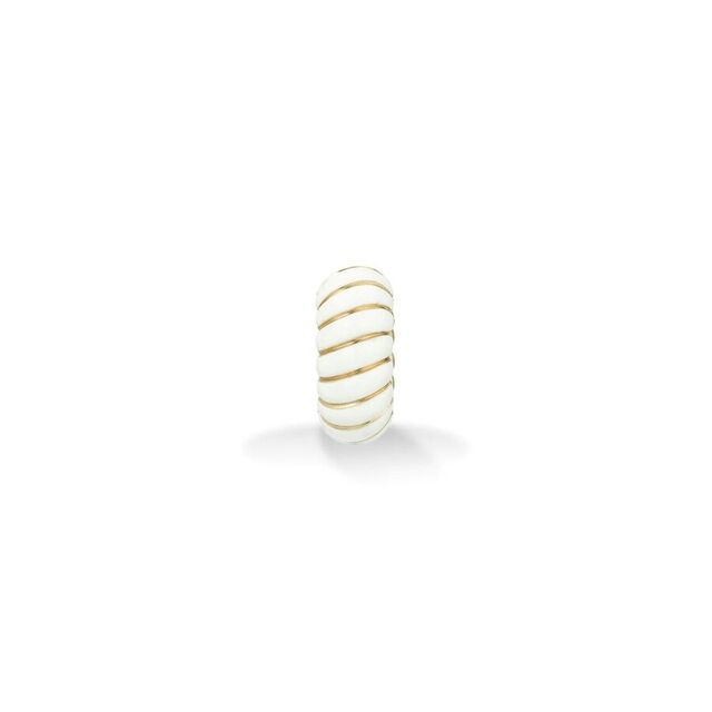 WHITE CERAMIC WAVE 9 - carat gold big bead