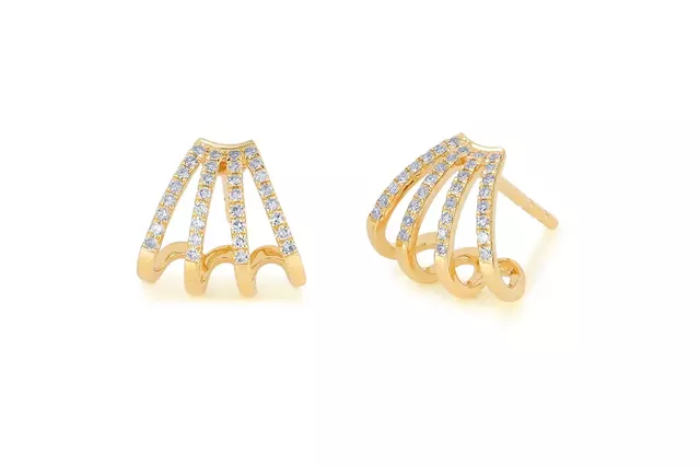 DIAMOND MULTI HUGGIE 14 - carat yellow gold earrings