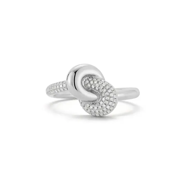 DIAMOND JUMBO LOVE KNOT 14 - carat white gold ring