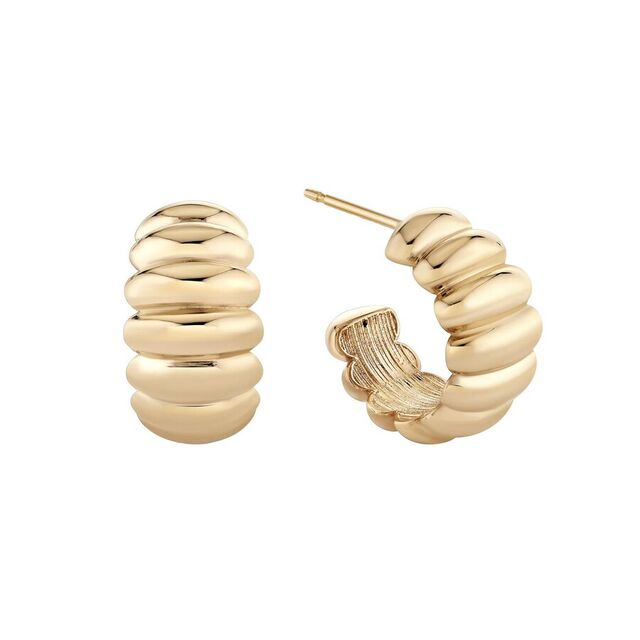 LADY FINGER 14-carat gold hoop earrings