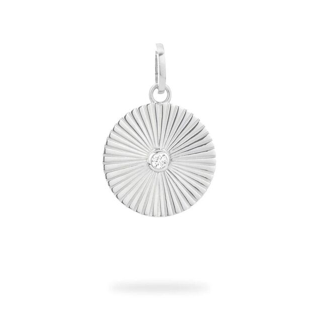 DIAMOND RAYS sterling silver and diamond hinged charm