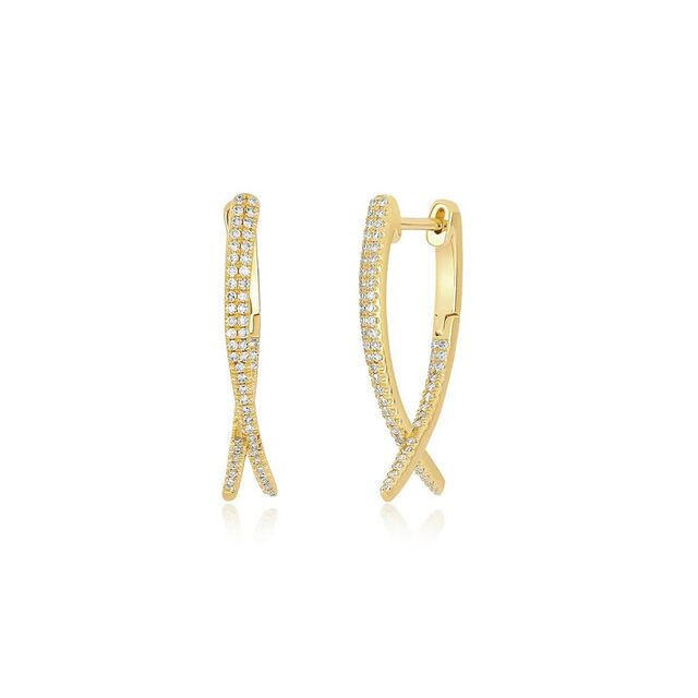 DIAMOND LOOP HOOP 14 - carat gold earrings