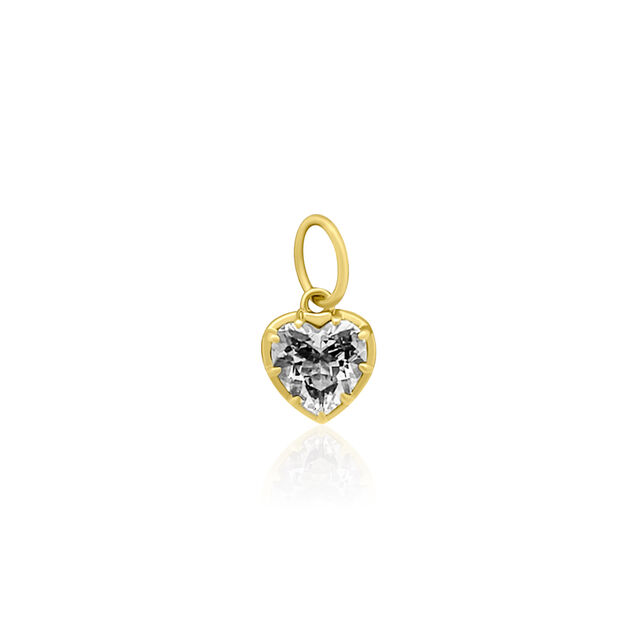 WHITE TOPAZ HEART 14-carat gold charm