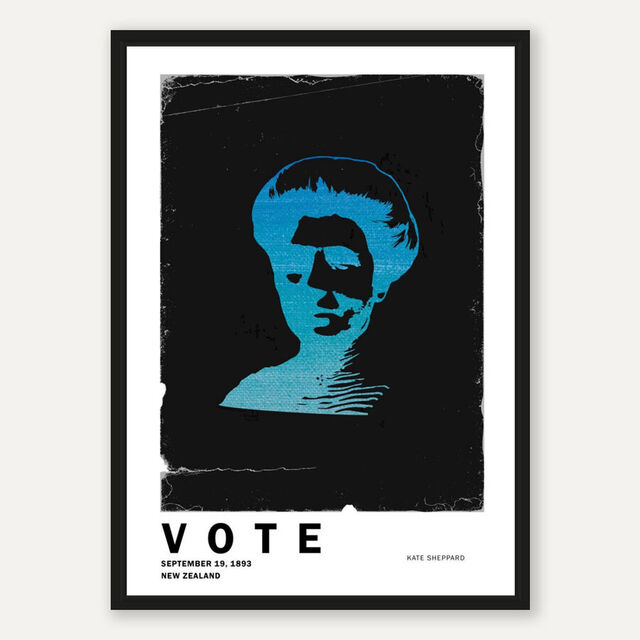 New Zealand History Abstract Art Print - The Vote - Kate Sheppard