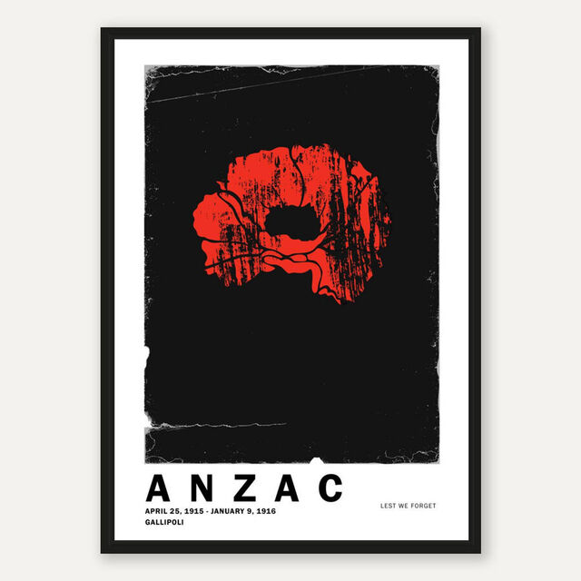 New Zealand History Abstract Art Print Poster - ANZAC - Lest we forget