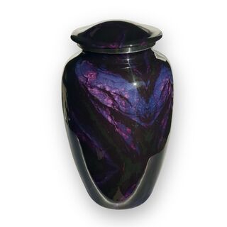 Ceramic Adult Urn - Deep Purple Swirls