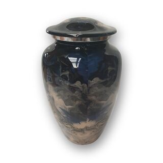 Ceramic Adult Urn - Blue and Sand Pattern