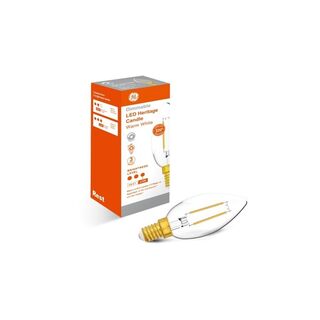 LED Warm White SES 4.8W Candle Clear - Dimmable