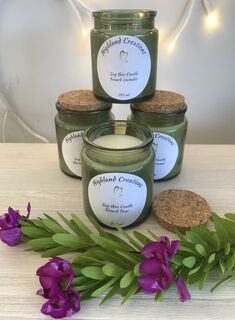 Green Glass Austin Jar with Cork Lid