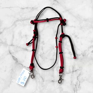 Red And Black rope bridle