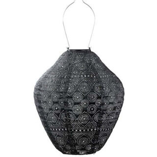 Solar Lantern Jar 30cm Dark Grey