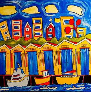 'The Interislander visits the Boat Harbour' by Vincent Duncan