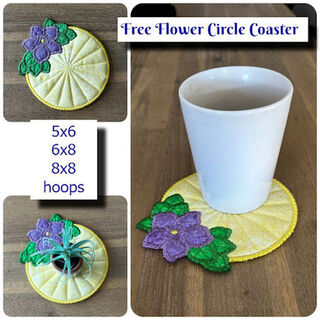 Free Flower Circle Coaster