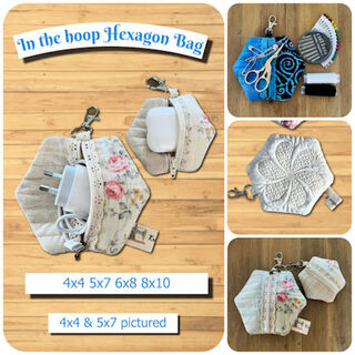 In the hoop Hexagon Bag