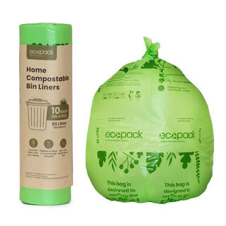 80L Compostable Bin Liner Carton (120 Bags) – Ecopack