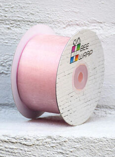 Cut Edge Organza 50mm X 50mtrs Dusty Pink - Bee Dee