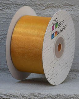 Cut Edge Organza 50mm X 50mtrs Gold - Bee Dee