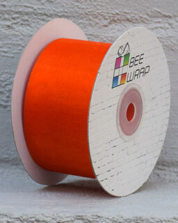 Cut Edge Organza 50mm X 50mtrs Orange - Bee Dee